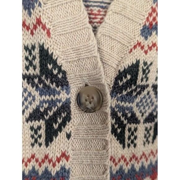 Vintage Woods & Gray Button Up Cardigan Sweater Nordic Fairs Island Design‎ - Picture 7 of 12